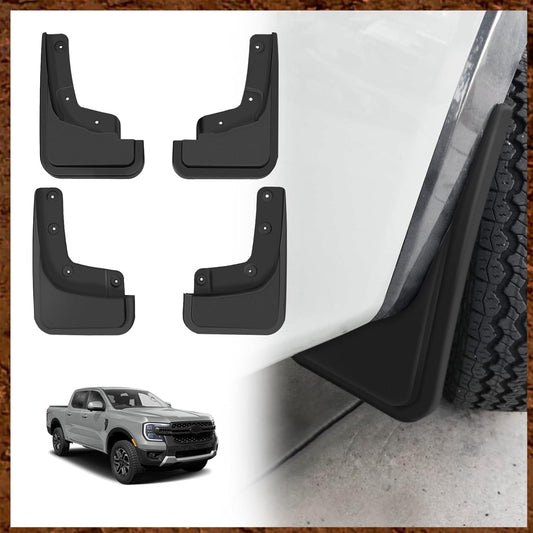 Mud Flaps Splash Guards Compatible with Ford Ranger XL, XLT, Lariat 2024 - 2026 (Won't Fit Raptor)