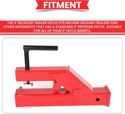 Clamp On Trailer Hitch 2" Ball Tractor Mount Receiver Hitch Mount Adapter Compatible with Deere Bobcat Tractor Bucket - OMOTOR