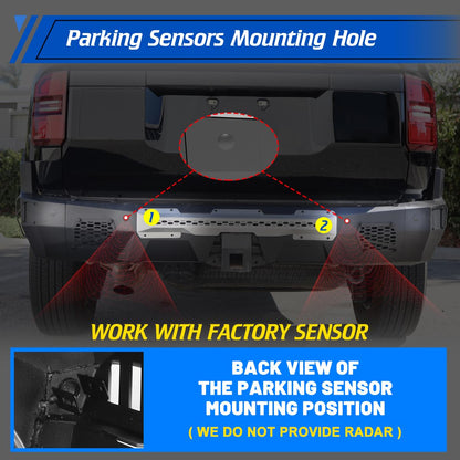 Rear Bumper Compatible with Toyota Land Cruiser LC250 2024 - 2026 with Side Wings & 2 * LED Pod Lights