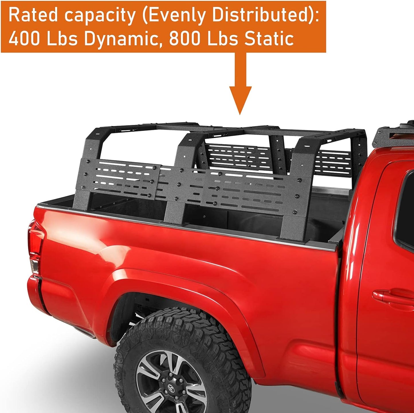 High Overland Bed Rack for Full-Size Trucks w/Bed Rails - Compatible with Toyota 07-23 Tundra & 05-23 Tacoma 6' Bed