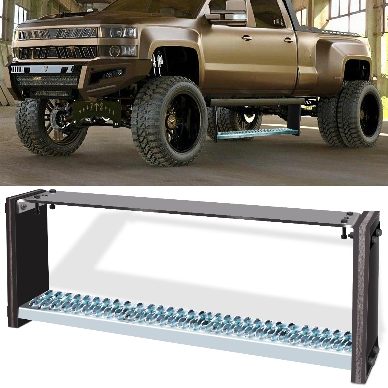 Universal Flexible Rubber Truck Step, Commercial Truck Accessories with 14" Wide x 10" Tall
