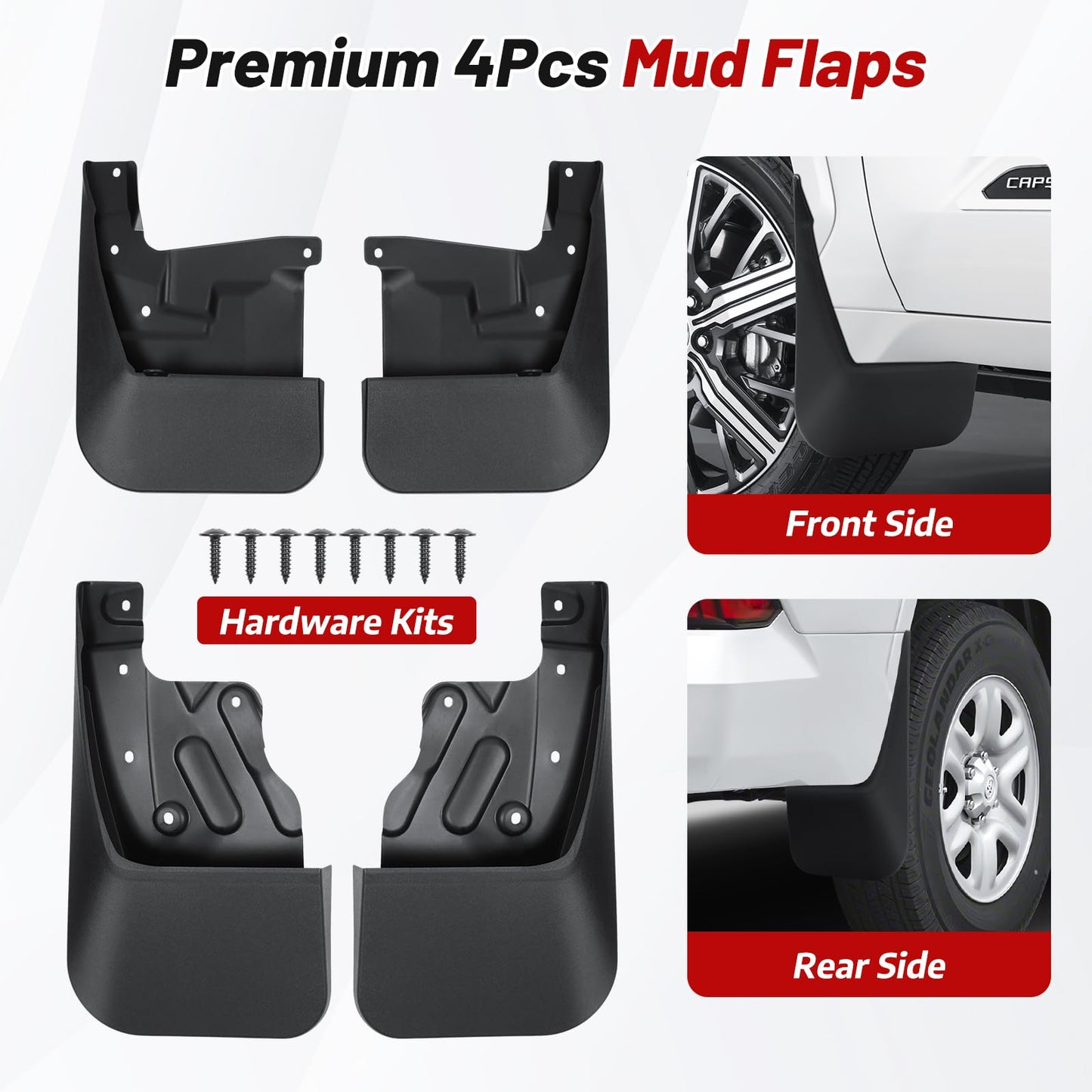 4PCS All-Weather Sunsdrew Mud Flaps for Toyota Tundra 2022-2026 (Not fits SR Models)