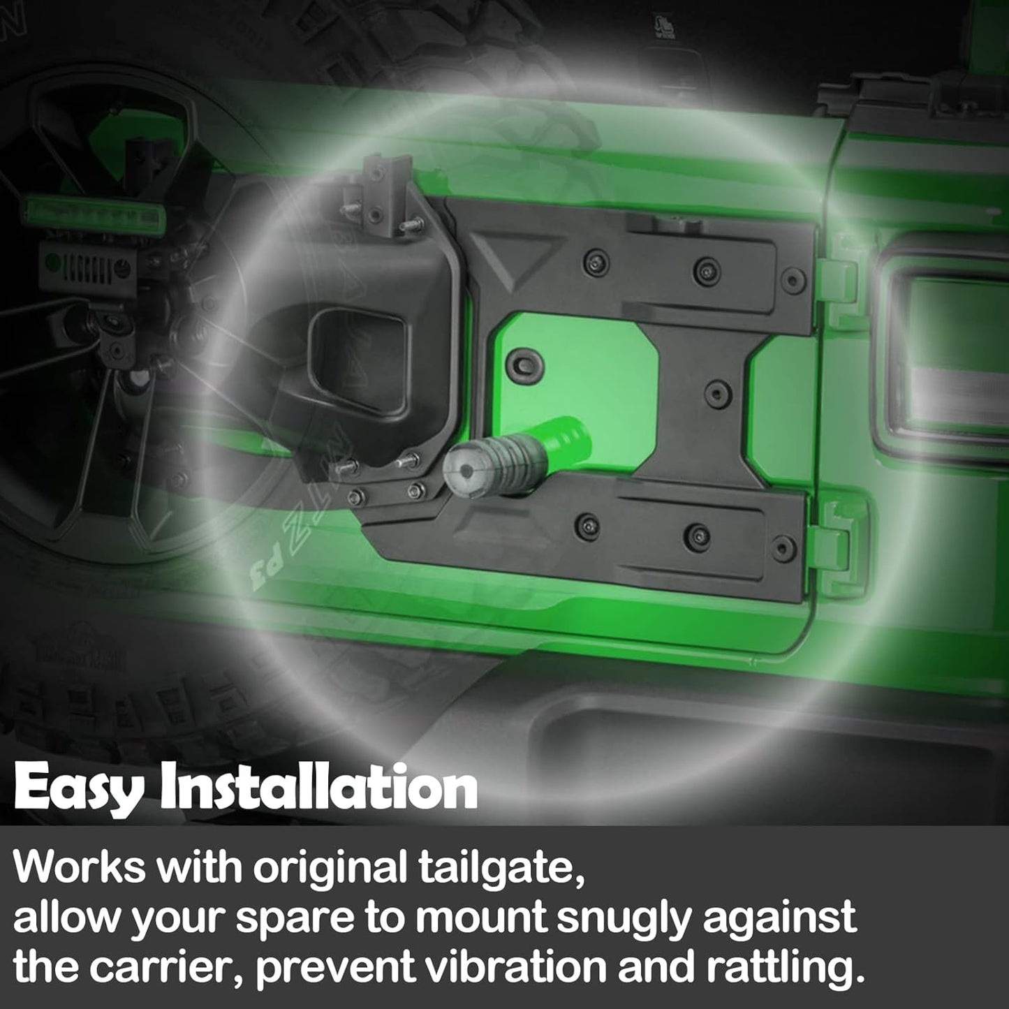 Spare Tire Carrier Hinge Reinforcement Kits Compatible with 2018 - 2021 Jeep Wrangler JL