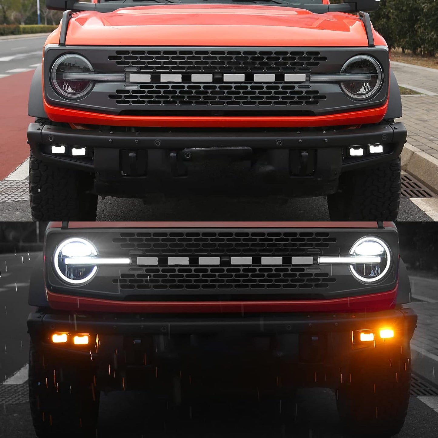 Raptor Style Fog Light Assemblies for Ford Bronco Fit Bronco AUX Switches 2021 2022 2023 Daytime Running Light for Bronco accessories 2/4 Door(With Remote Wiring Harness)