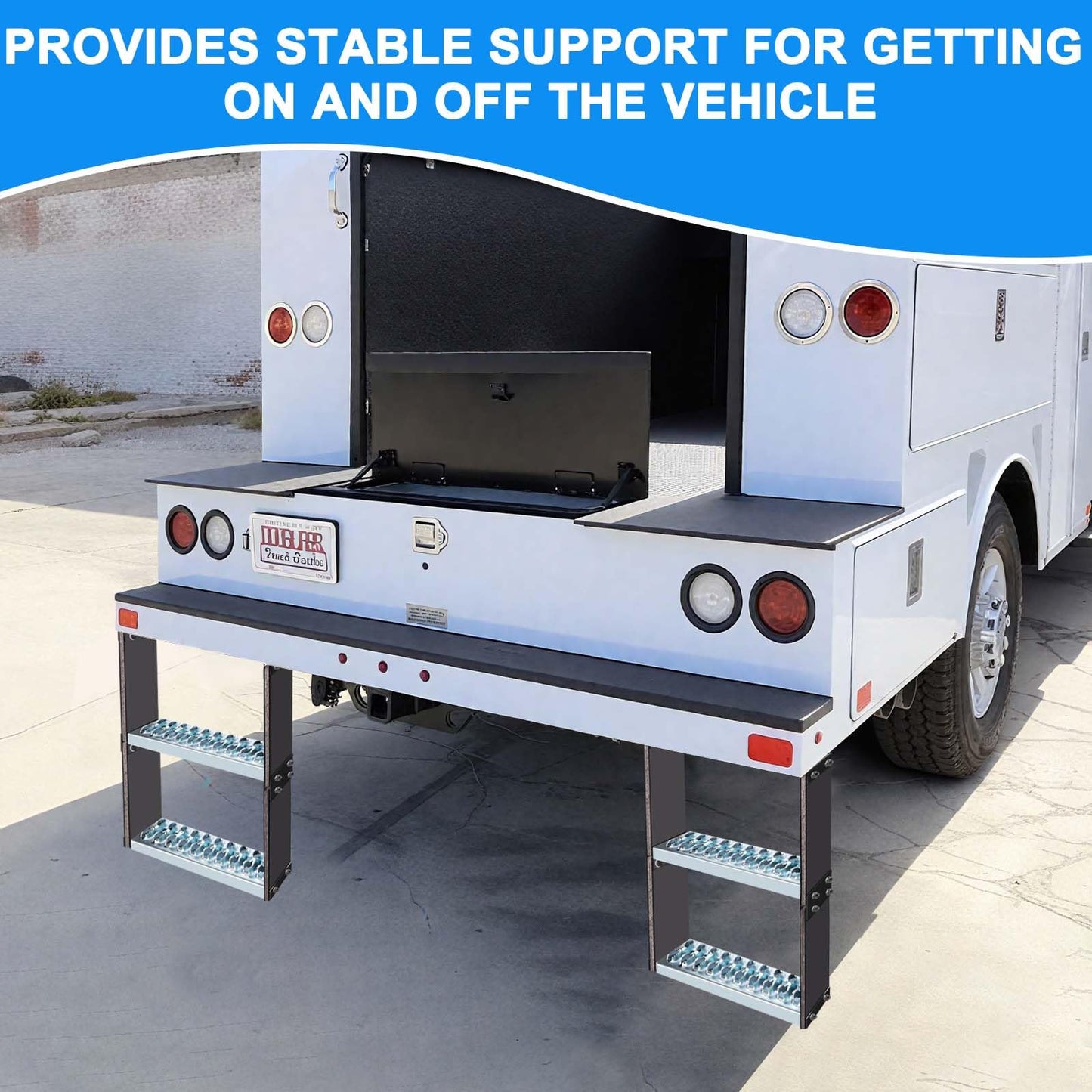 Universal Flexible Rubber Truck Step, Commercial Truck Accessories with 14" Wide x 10" Tall