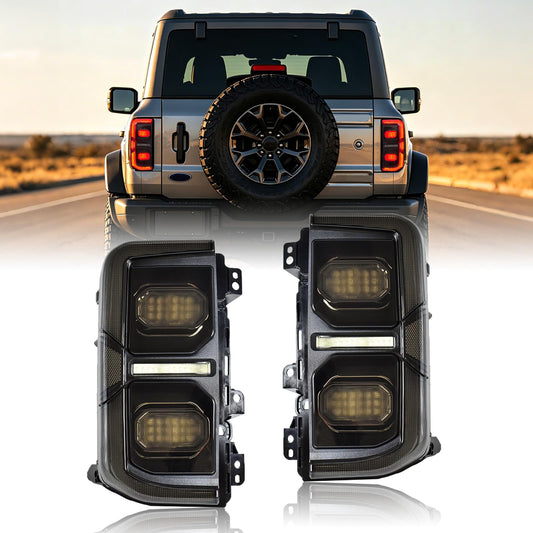 LED Tail Lights with Reverse Parking Brake Light for Ford Bronco 2021-2026 2/4 Door (Excludes Raptor & Sport)