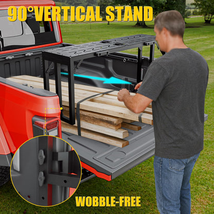 Flip-Over Truck Bed Extender Compatible with 2015-2026 Ford F150 2022-2025 F150 Lightning