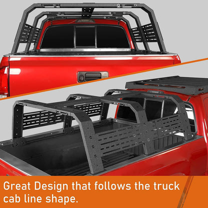 High Overland Bed Rack for Full-Size Trucks w/Bed Rails - Compatible with Toyota 07-23 Tundra & 05-23 Tacoma 6' Bed - OMOTOR
