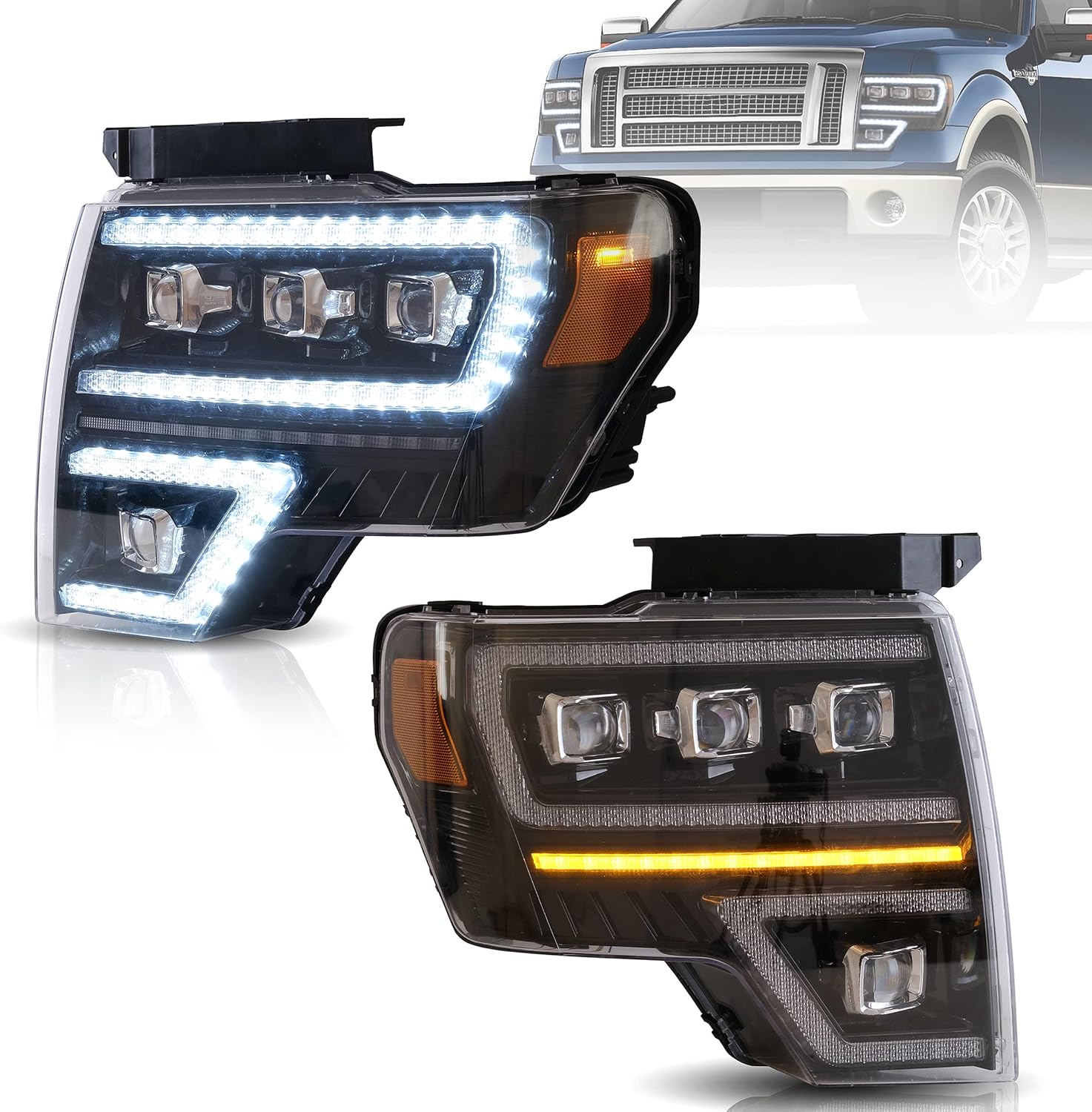 LED Headlights Assembly Fit for Ford F-150 2009 -2014