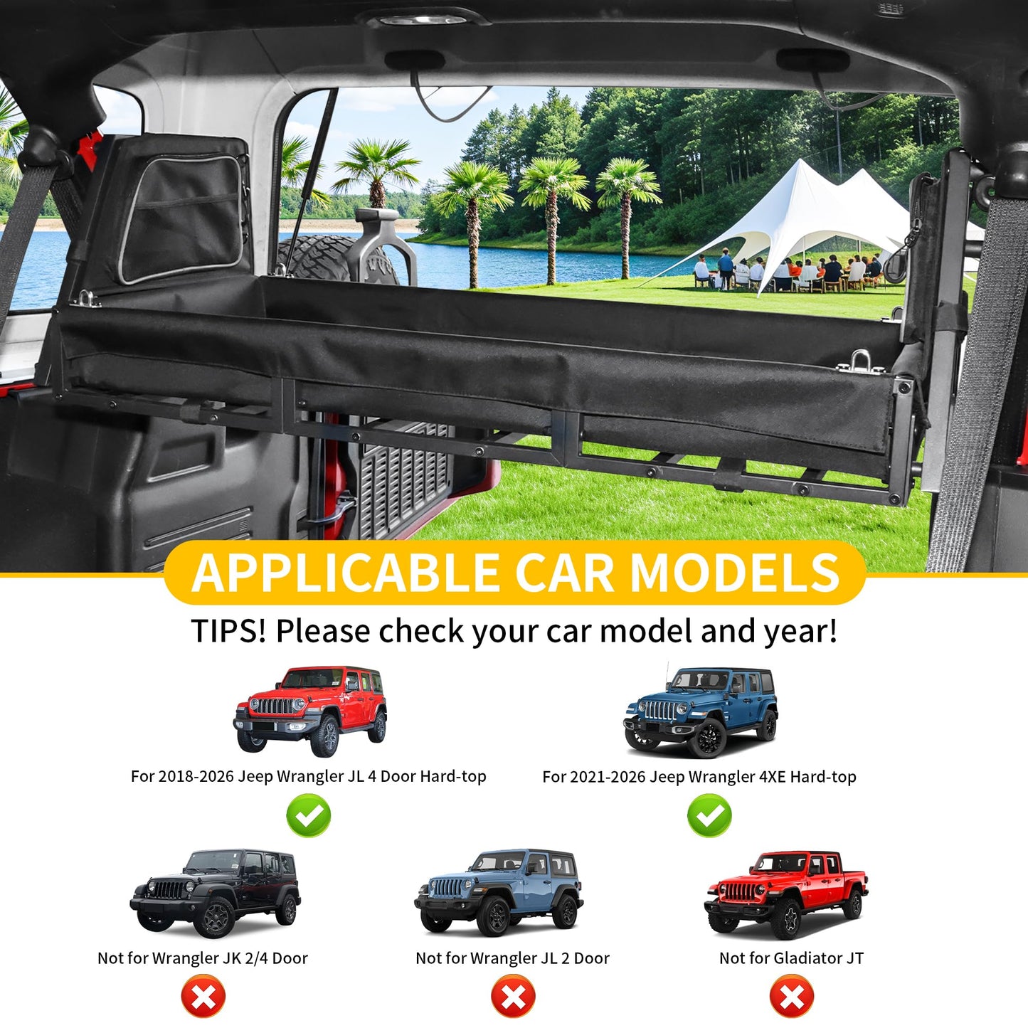 Trunk Organizer Cargo Rack for Jeep Wrangler JL 2018-2026 4-Door