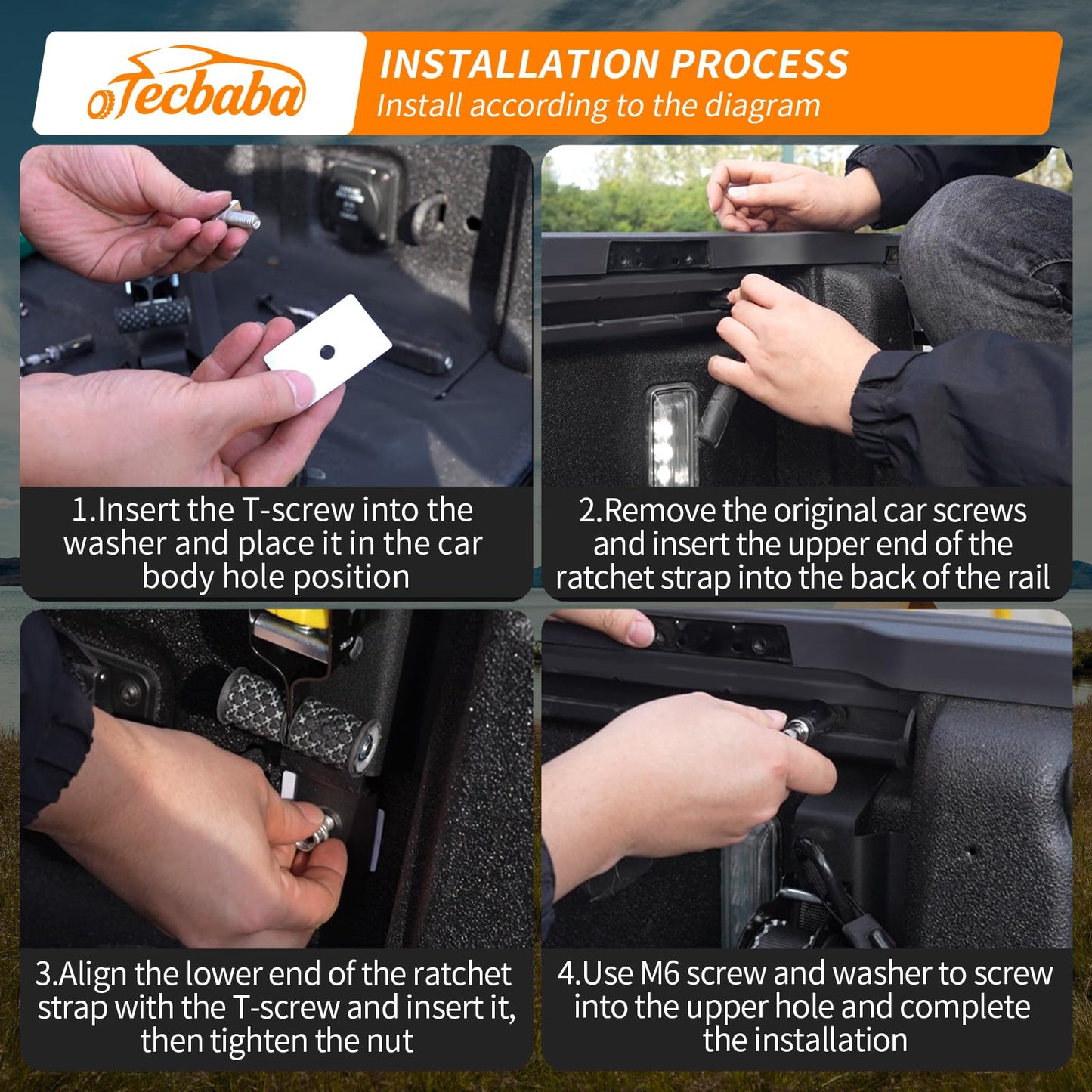 2PCS Retractable Ratchet Strap Compatible with 2020-2026 Jeep Gladiator