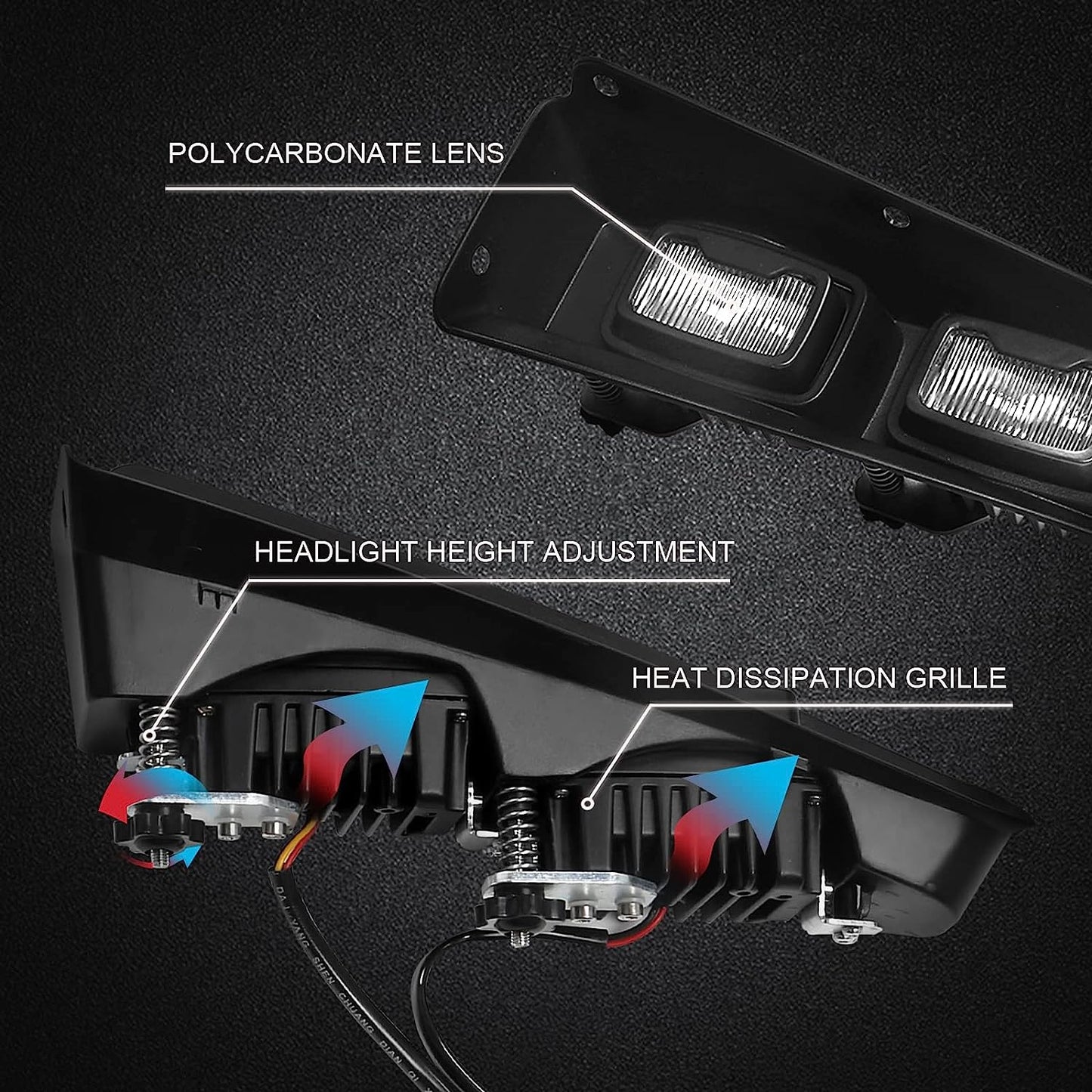 Raptor Style Fog Light Assemblies for Ford Bronco Fit Bronco AUX Switches 2021 2022 2023 Daytime Running Light for Bronco accessories 2/4 Door(With Remote Wiring Harness)