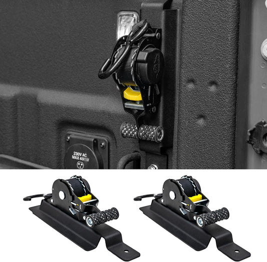 Retractable Ratchet Straps Compatible with 2020-2025 Jeep Gladiator Retracting Straps Auto Retract Securing Strap Tie Down System 2PCS for 2024 Gladiator Accessories