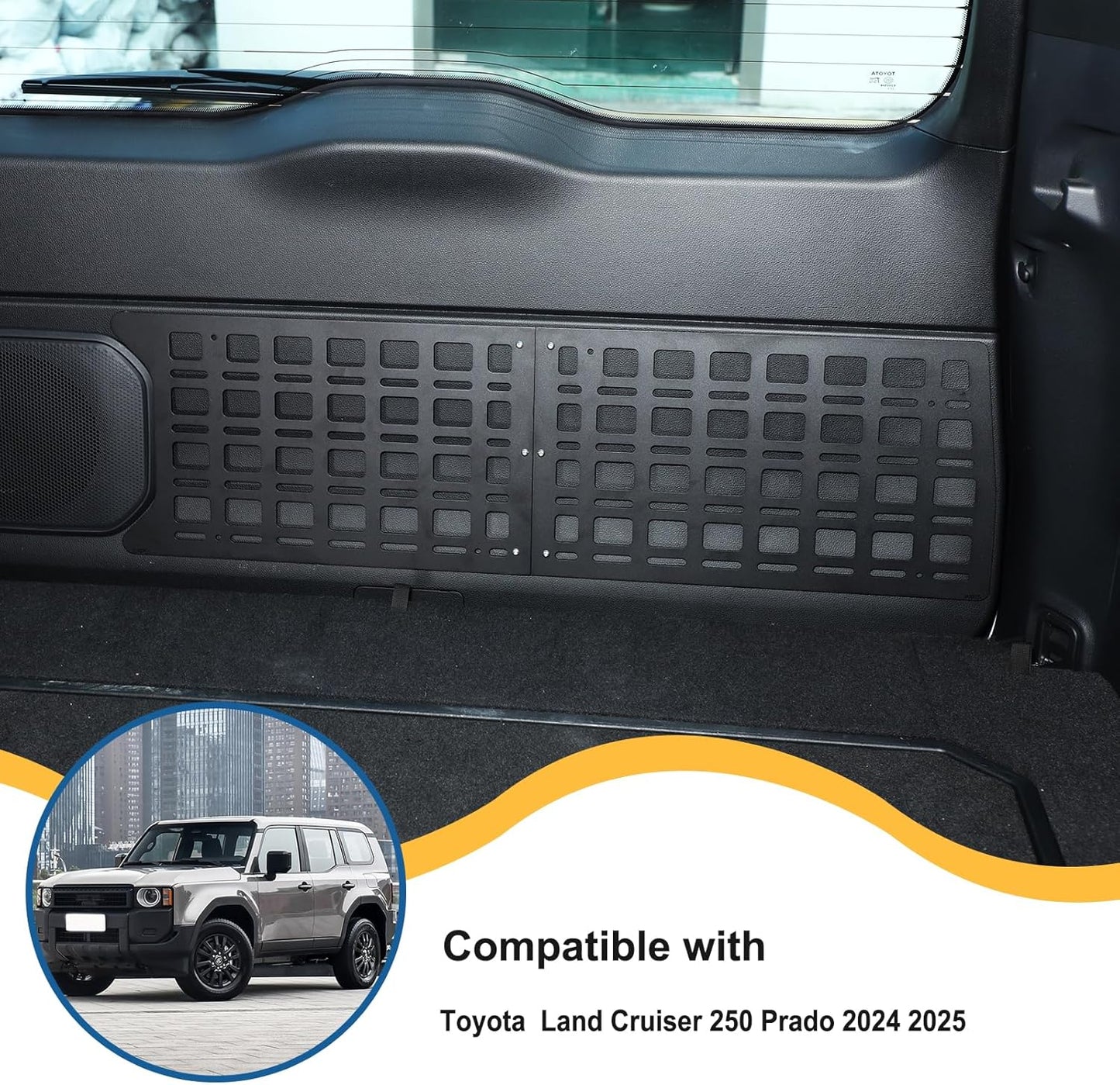 1PCS Tailgate Molle Panel Cargo Rack Compatible with Toyota Land Cruiser 250 Prado J250 LC250 2024 2025