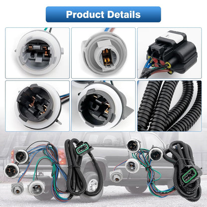 Tail Light Wiring Harness Compatible with 2003-2007 Chevy Silverado 1500 1500HD 2500 2500HD 3500 3500HD Replaces 16531401 16531402