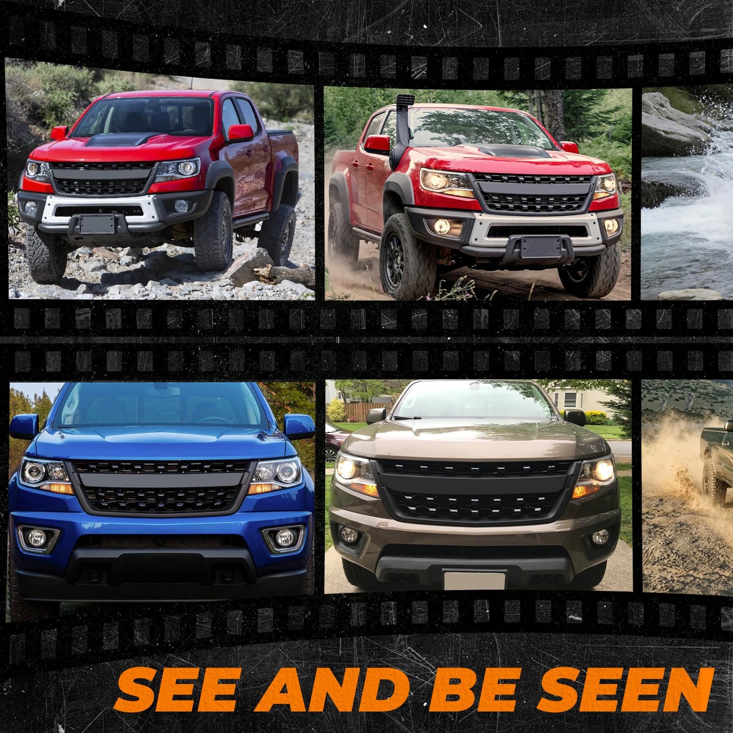 Front Grille Compatible with 2016 - 2020 Colorado Base/LT/WT / Z71 Models