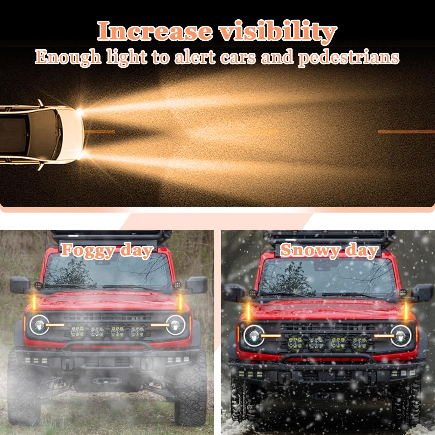 Fog Lights Modular Bumper for Ford Bronco 2021-2026 (with 5 LEDs)
