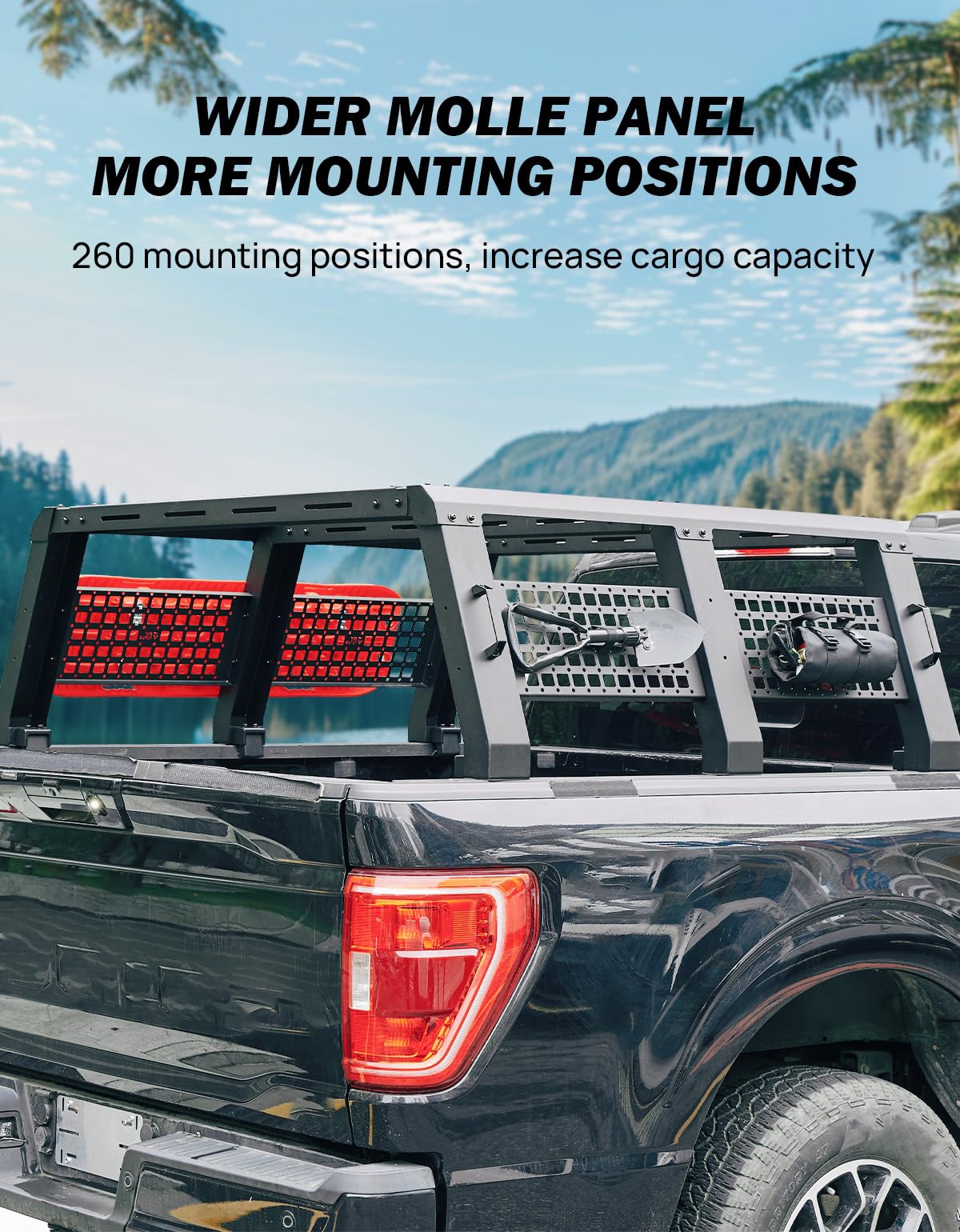 Overland Full Size Truck Bed Rack for Trucks Compatible with F150 F250 F350 Silverado Sierra Ram