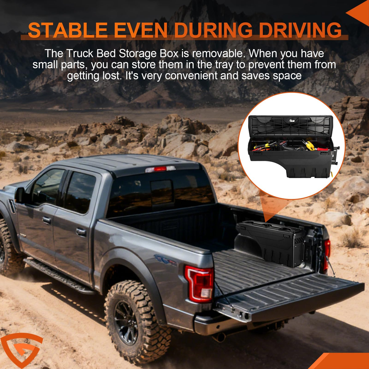Truck Bed Swing Toolbox for Ford F-150 2015-2025, 30L
