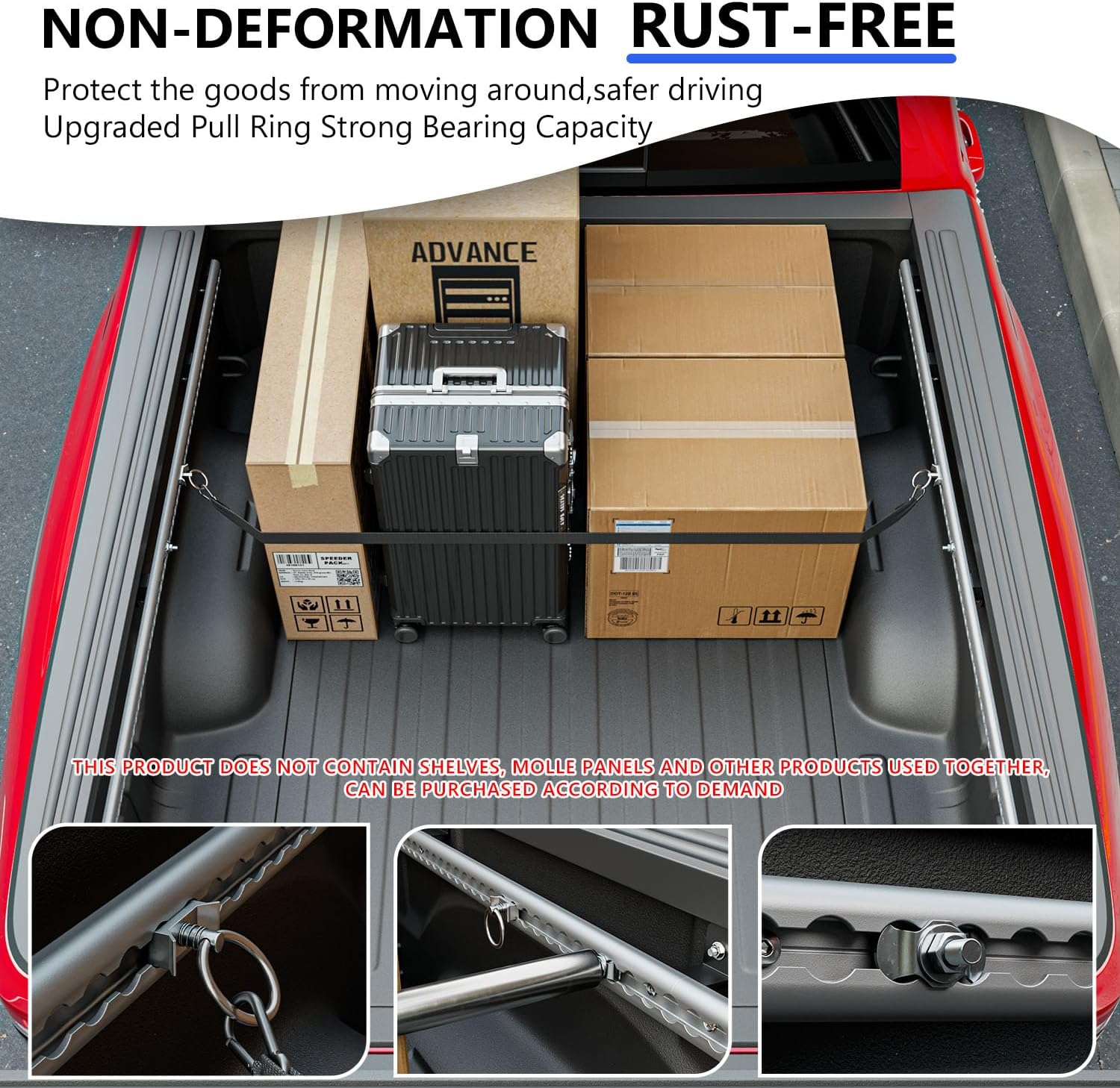 5.7FT Side Bed Rail Compatible with 2019-2025 Dodge Ram 1500 Tie Down Rail Trail Rail System Replacement for 2019-2025 Dodge Ram 1500 Accessories (Side Trail Rail)