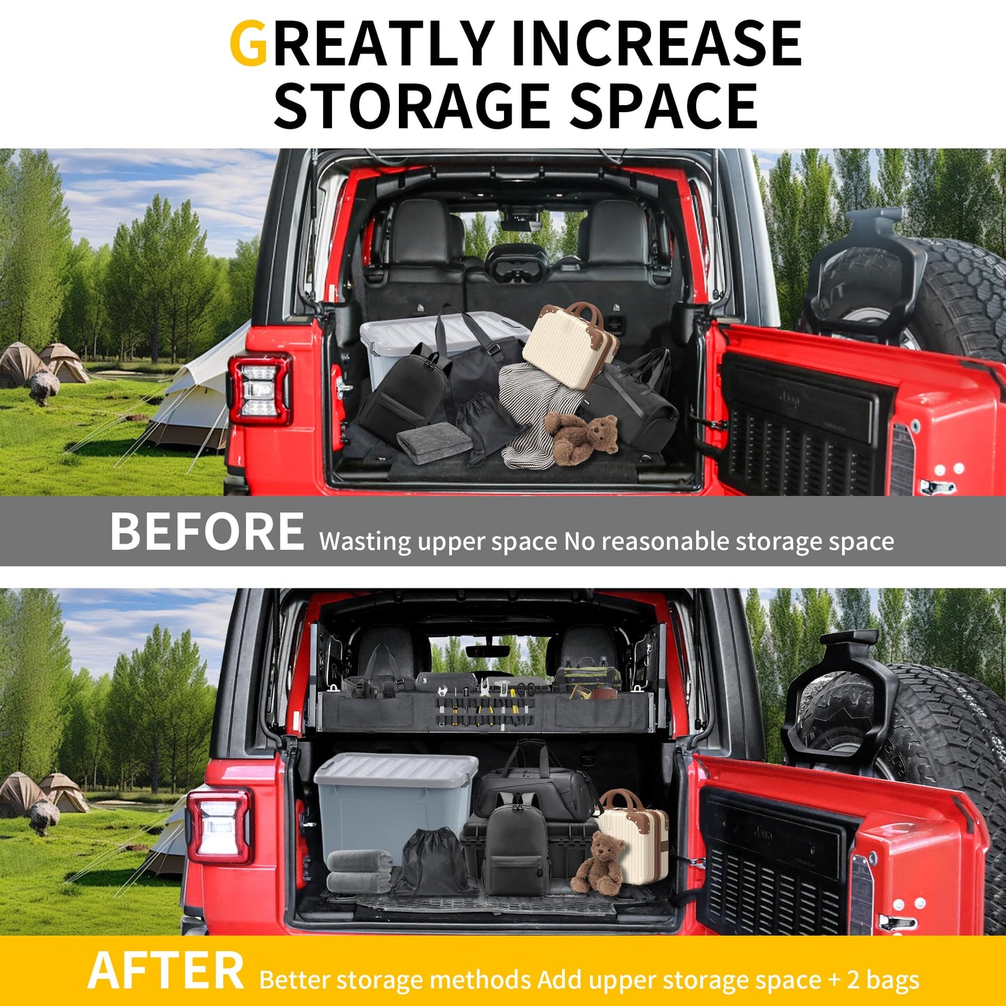 Trunk Organizer Cargo Rack for Jeep Wrangler JL 2018-2026 4-Door