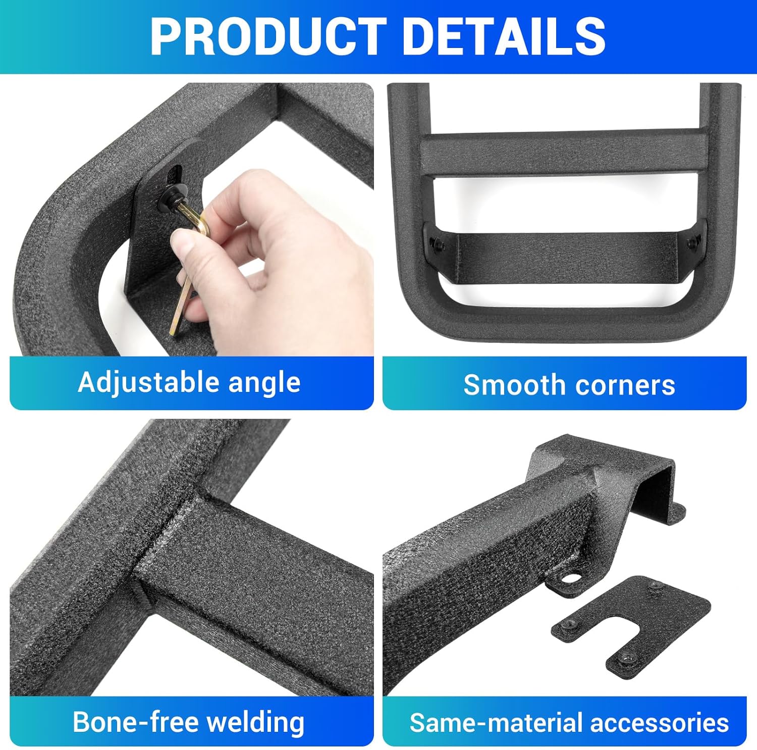 Roof Rack Ladder No Drilling Magnetic Fits for 2010-2024 Toyota 4Runner Cross Bars C-Pillar Rear Window Roof Access Ladder Compatible with 4Runner Accessories Paint-Friendly