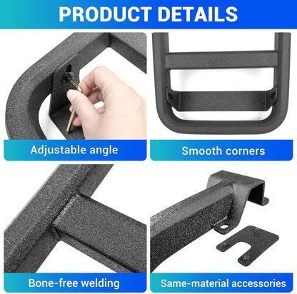 Roof Rack Ladder No Drilling Magnetic Fits for 2010-2024 Toyota 4Runner Cross Bars C-Pillar Rear Window Roof Access Ladder Compatible with 4Runner Accessories Paint-Friendly
