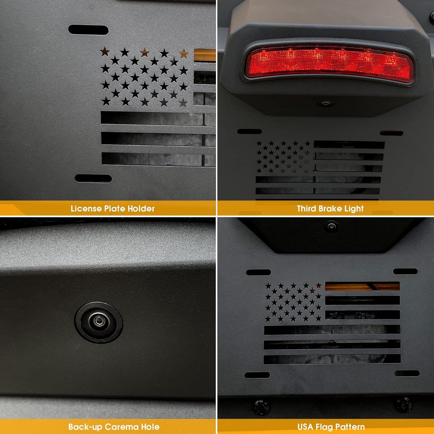 BESTAOO Spare Tire Carrier Delete Filler Plate Tramp Stamp Tailgate Vent-Plate Cover with Aluminum for Ford Bronco 2021 2022 2023 2024 2025 2/4 Door Accessories