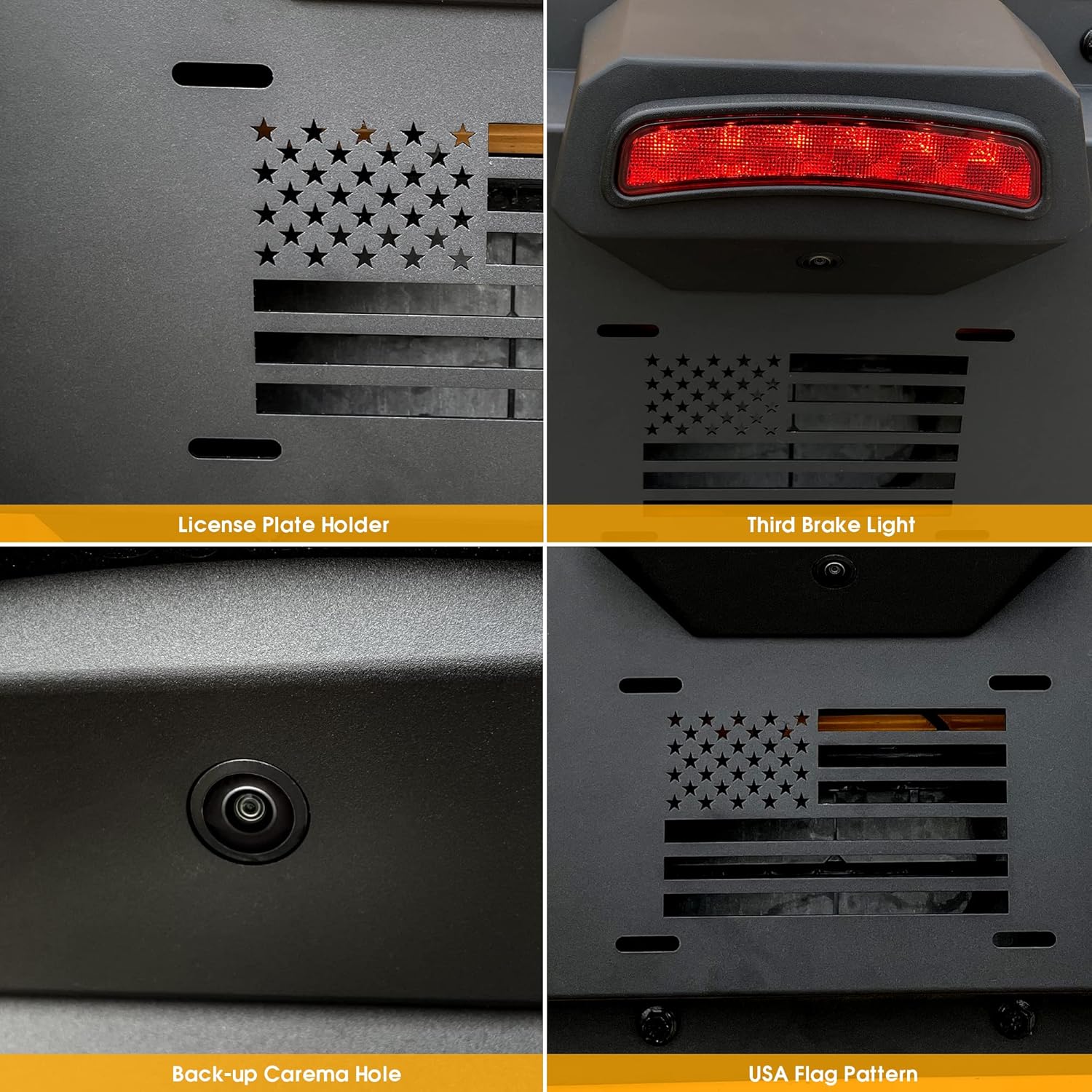 BESTAOO Spare Tire Carrier Delete Filler Plate Tramp Stamp Tailgate Vent-Plate Cover with Aluminum for Ford Bronco 2021 2022 2023 2024 2025 2/4 Door Accessories