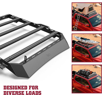 TAC Roof Rack Compatible with 2024-2025 Tacoma Double Cab Truck Cross Bar Cargo Canoe Bike Kayak Snowboard Luggage Upper Storage Carrier Truck Outdoors Gear