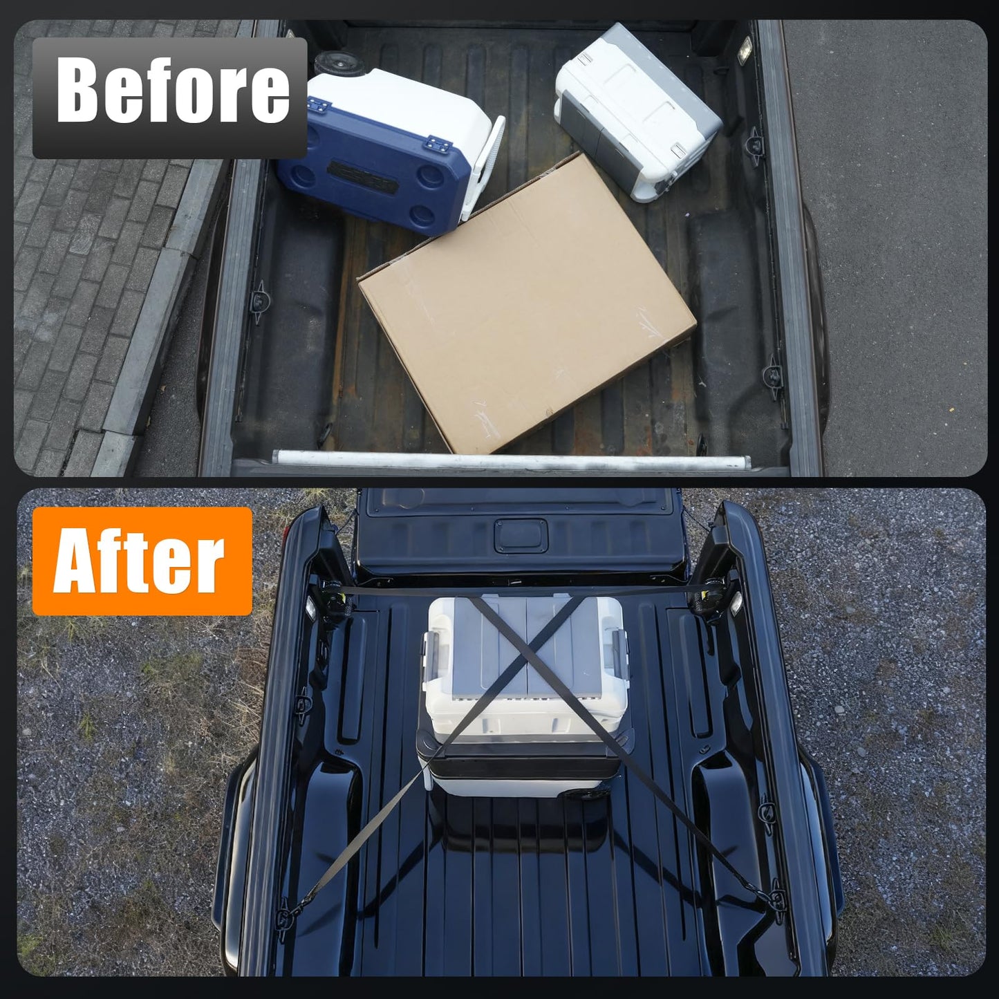 2PCS Retractable Ratchet Strap Compatible with 2020-2026 Jeep Gladiator