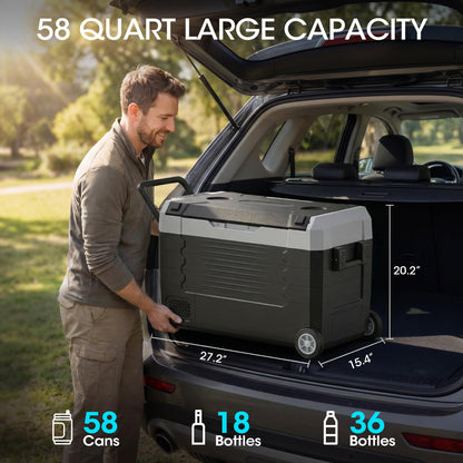 12 Volt Portable Refrigerator, 37QT/58QT Electric Cooler, Electric Cooler APP Control, for Travel, Camping, Boat
