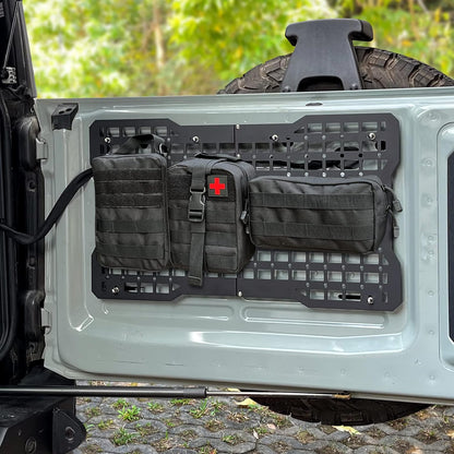 OFF ROAD Tailgate Storage Panel Tailgate Molle Panel Steel Cargo Shelf Storage Luggage Holder Carrier with 3 Storage Bags for Ford Bronco Accessories 2021 2022 2023 2/4 Doors - OMOTOR