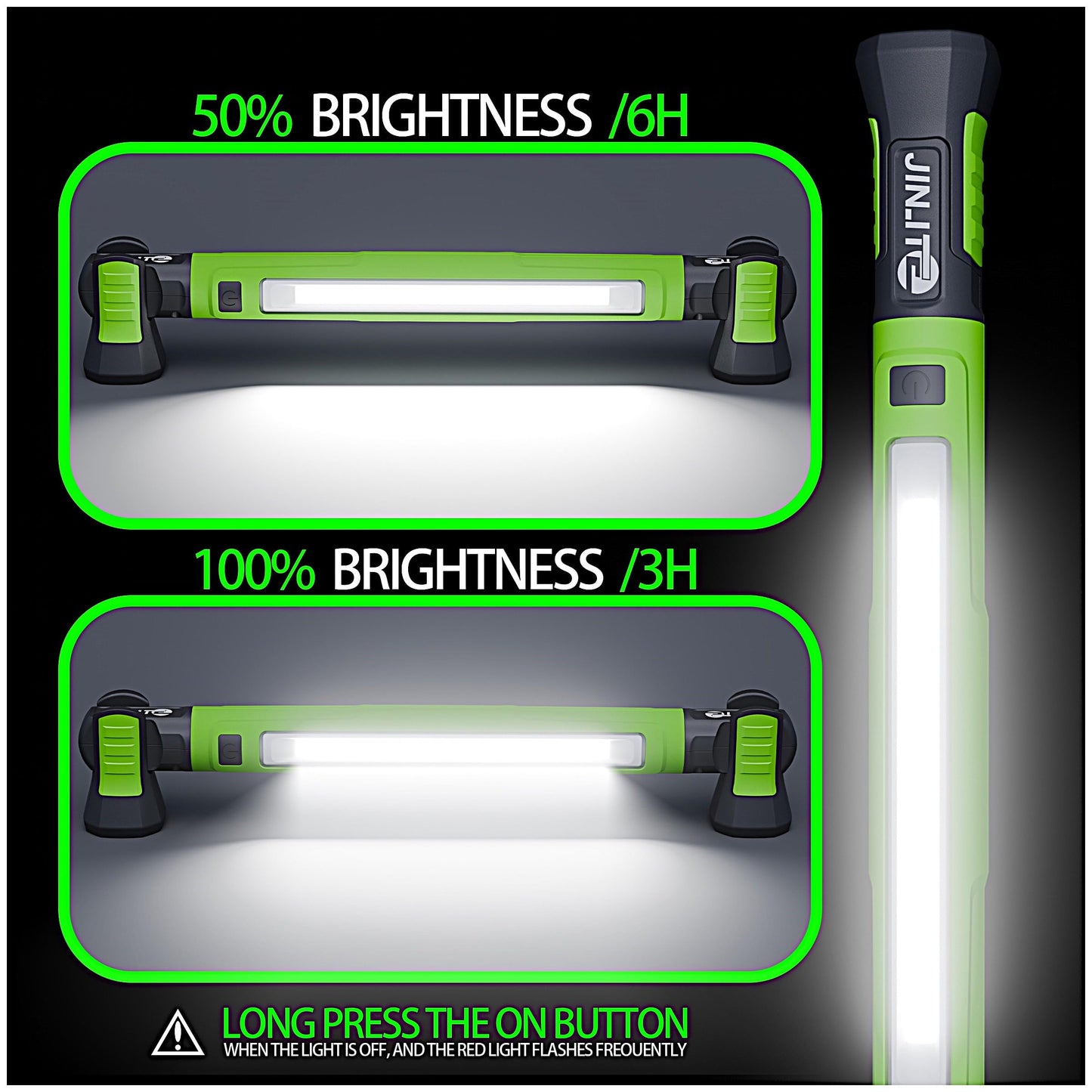 Magnetic Work Light - 3000LM Rechargeable LED Work Light Bar, 5200mAh Under Hood Mechanic Light for Garage, Workshop, Vehicle Inspection