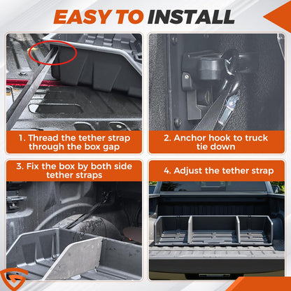48/52/56 inch Truck Bed Cargo Box, Tailgate-slide Design for Effortless Loading/Unloading