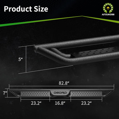 Carbon Steel Running Boards & Side Steps Compatible with 2024-2026 Tacoma Double Cab/Crew Cab