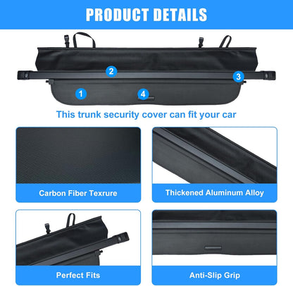 Retractable Cargo Cover for Honda CRV 2023 2024 (Include Hybrid) Trunk Cargo Cover Luggage Security Shade Cover for CR-V 2023 2024 Shielding Shade Anti-Peeping Luggage Privacy Screen