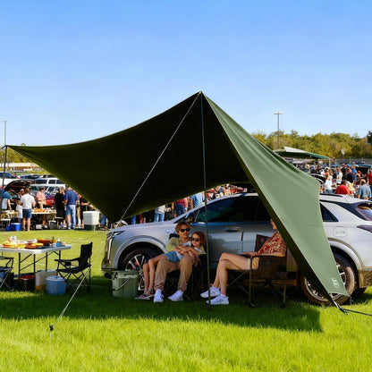 19x9.8ft Retractable Car Awning with Blackout Coating for Vehicle/Truck/Jeep/SUV/Van