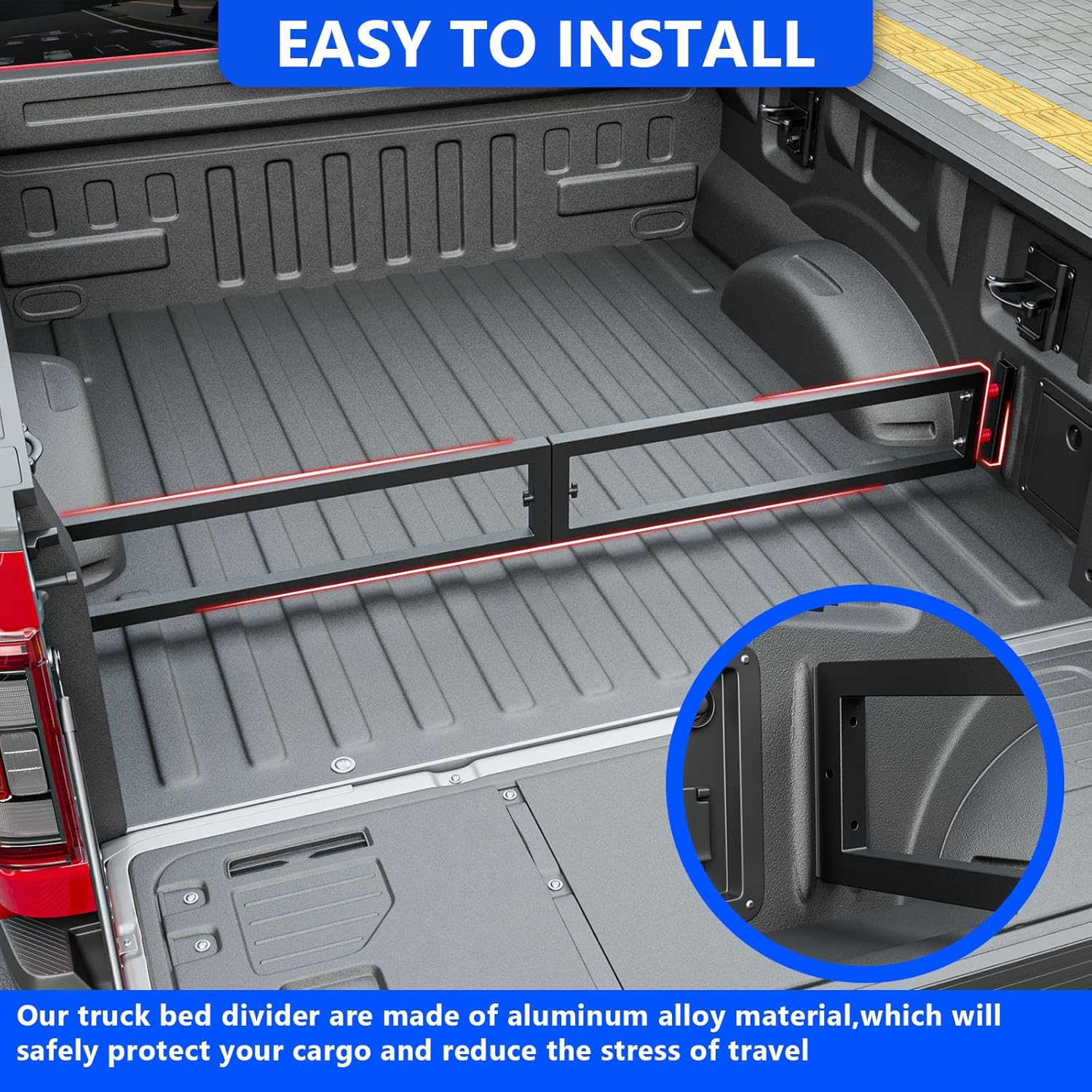 Truck Bed Divider Compatible with 2024-2025 Ford F150 Truck Bed Organizer Cargo Manager Molle Panel Replacement for 2024-2025 Ford F-150 Accessories