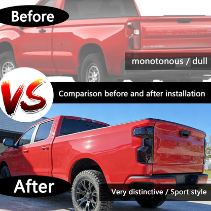 Taillight Cover Trim Fit for Chevy Silverado 1500 2019-2026 RST/LT/Custom/LTZ/High Coumtry