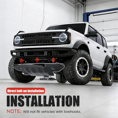 Front Bumper Skid Plate Compatible with 2021-2025 Ford Bronco Replacement for MB3C-6B629-CB