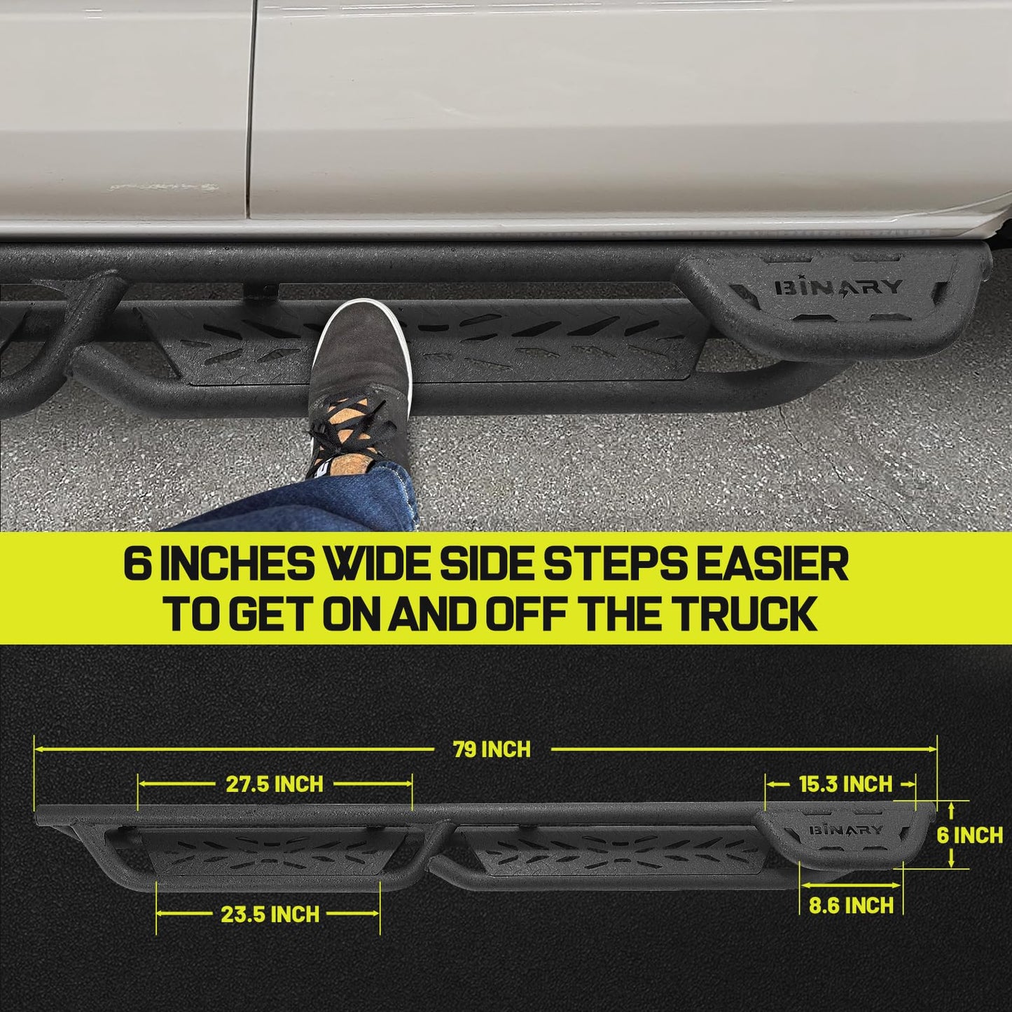 6" Carbon Steel Nerf Bars For Chevy Colorado Crew Cab 2015-2026