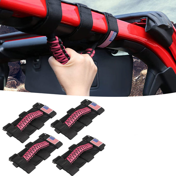 Paracord Grab Handles with American Flag For Jeep Wrangler CJ YJ TJ JL — OMOTOR