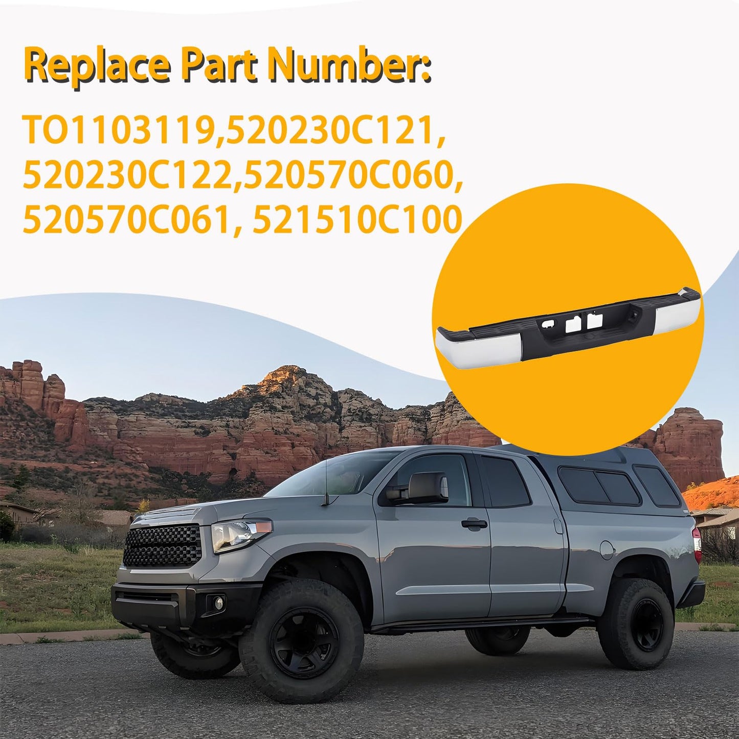 Rear Step Bumper Assembly Compatible with 2014 - 2021 Toyota Tundra