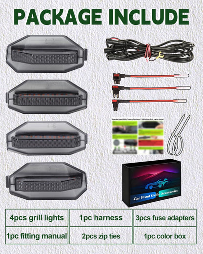 4PCS LED Front Grill Lights for Toyota Tundra 2022-2026 3rd Gen