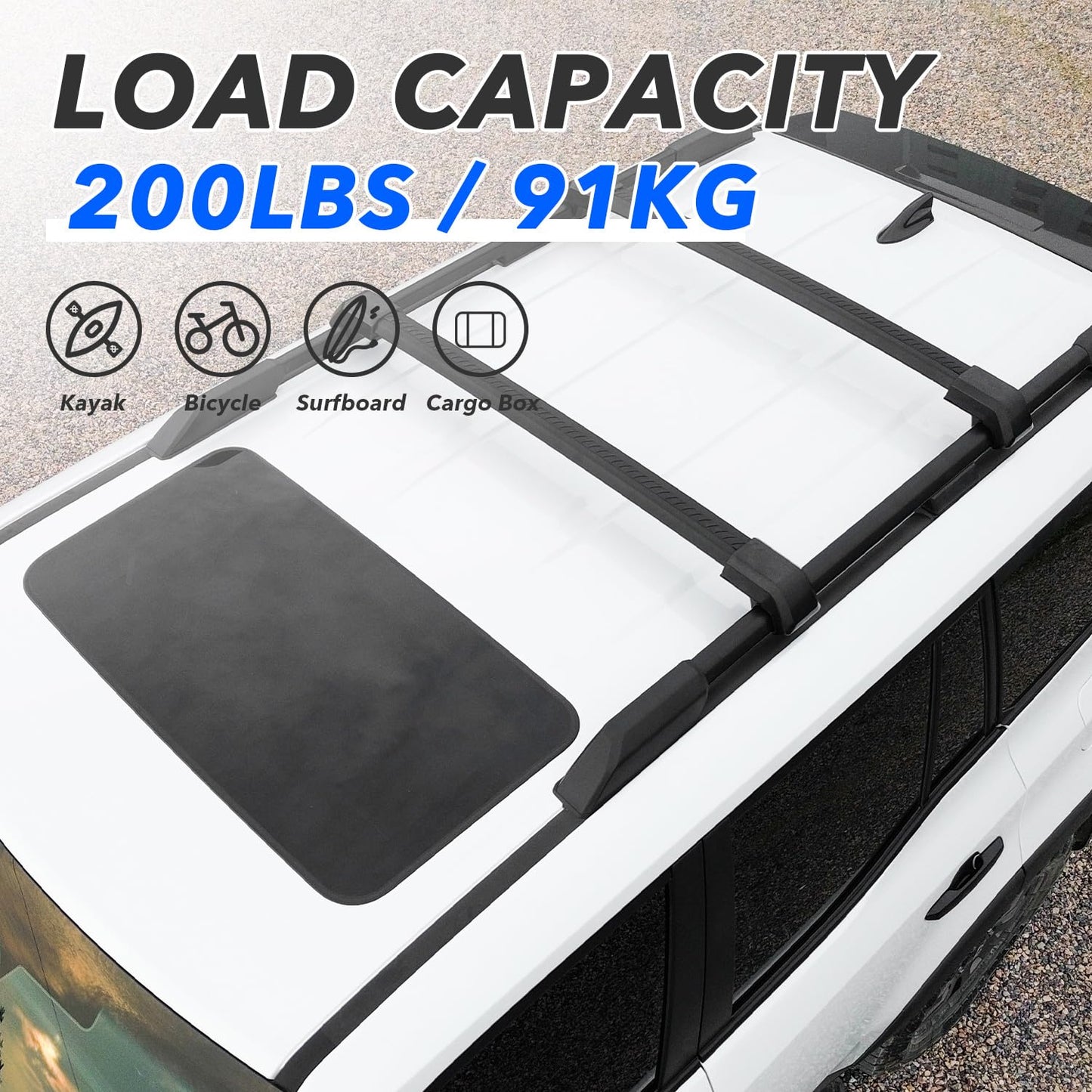 Roof Rack Side Rails + Cross Bars for Toyota Land Cruiser Prado J250 LC250/1958 2024-2026