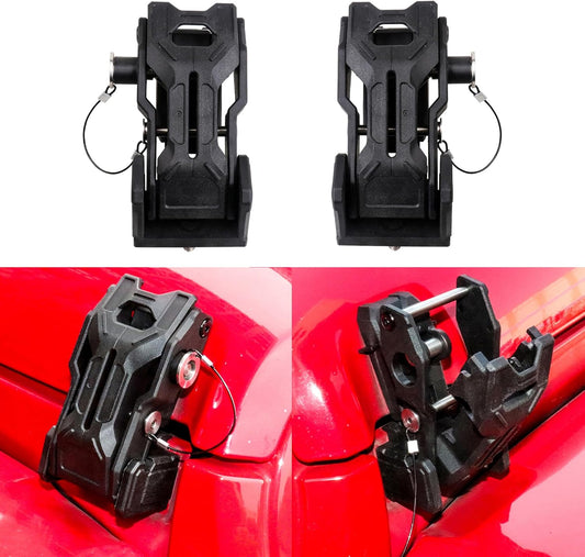 Locking Hood Latch Hood Lock Compatible with 2018-2025 Jeep Wrangler JL 4XE Gladiator JT Hood Latches Kit Hood Catch Replacement Accessories, Eliminate Hood Flutter, 2X Keys, 1 Pair