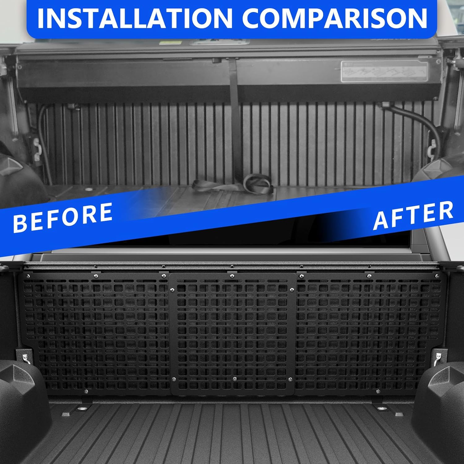 5.5FT Front Bed Molle Panel Compatible with 22-24 Toyota Tundra Truck Bed Panel System Replacement for 2022-2024 Toyota Tundra Accessories(Front Bed Molle Panel)