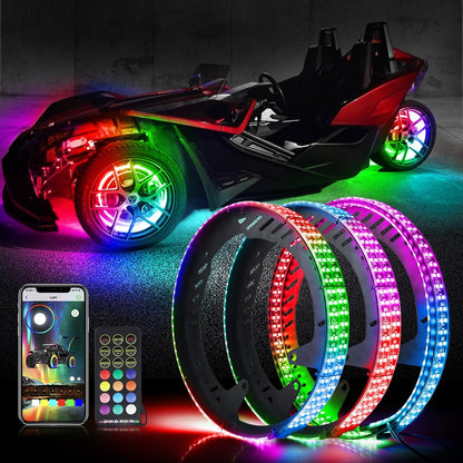 RGB Chasings Wheel Ring Lights for all Polaris Slingshot Models 2015-2022 2023 2024+ - OMOTOR