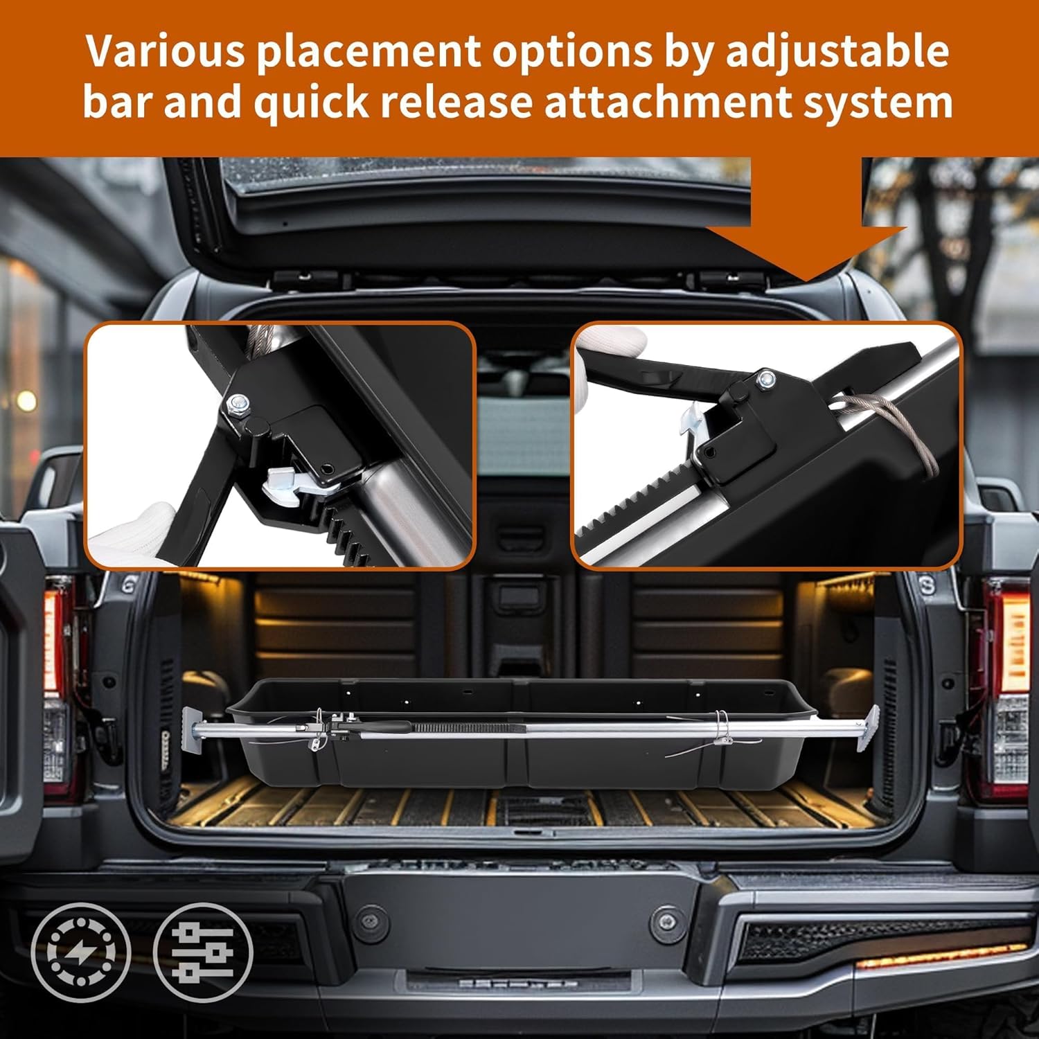 KUAFU Full Size Truck Bed Storage Box Compatible with Ford Chevrolet GMC Dodge Ram Toyota Nissan Universal 55 Inch - 69 inch Wide Adjustable Beds Secure Cargo Organizer Protect Groceries